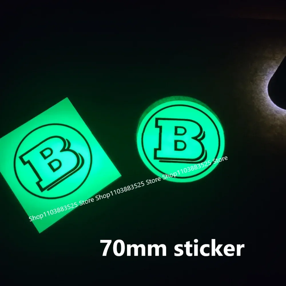 70mm Green Luminous badge sticker Absorption and storage of light for W213 W204 W205 W254 W213 W211 W220 W464 BRABUS W253 GLC