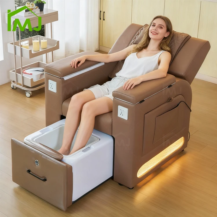 

Роскошное кресло для маникюра и педикюра с электрорегулировкой, массажем и безтрубной системой для ногтевого салона