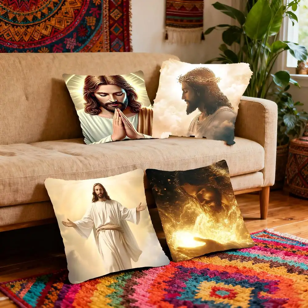 Jesus Pillow Case Cushion Cover Polyester Pillowcase Decorative Sofa Cushion Pillowcase Home Decor