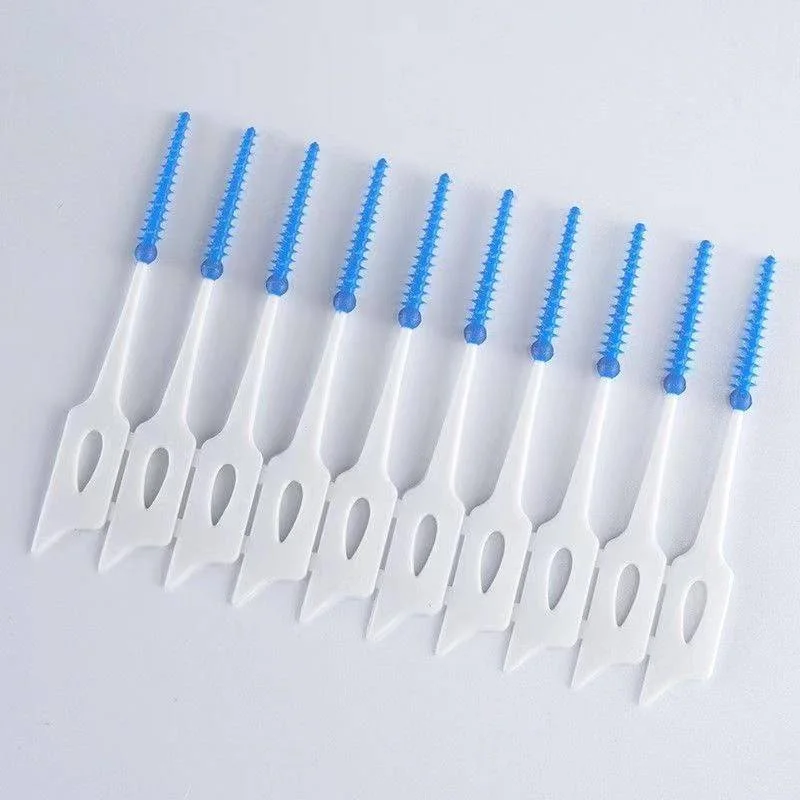 20/40/150/200pcs Interdental Silicone Brushes Dental Toothpick Brush Between Teeth Flossers Picks with Thread Oral Cleaning Tool