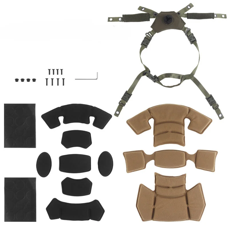 Tactical Airsoft Paintball Helmet Suspension System Protective Pads for Wendy 3.0 Fast MICH ACH Helmet Dial Liner Kit