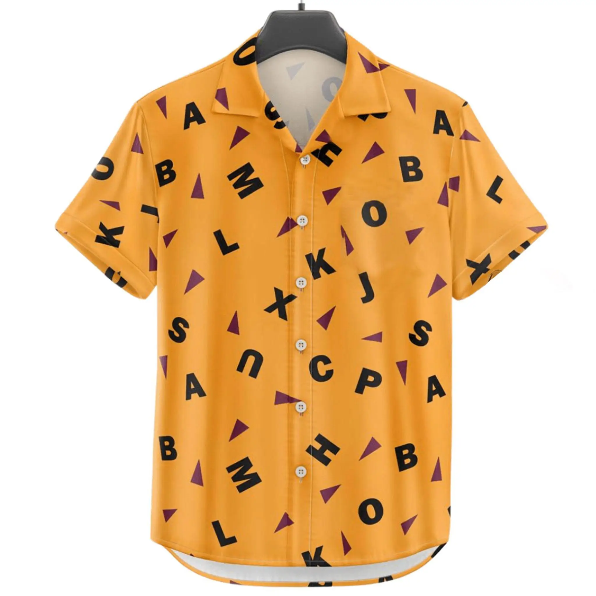 The Way of the Wa People and the Third Generation Men's Patrol Team's Grandama Island Comic Tour Button Collar Large Size Shirt