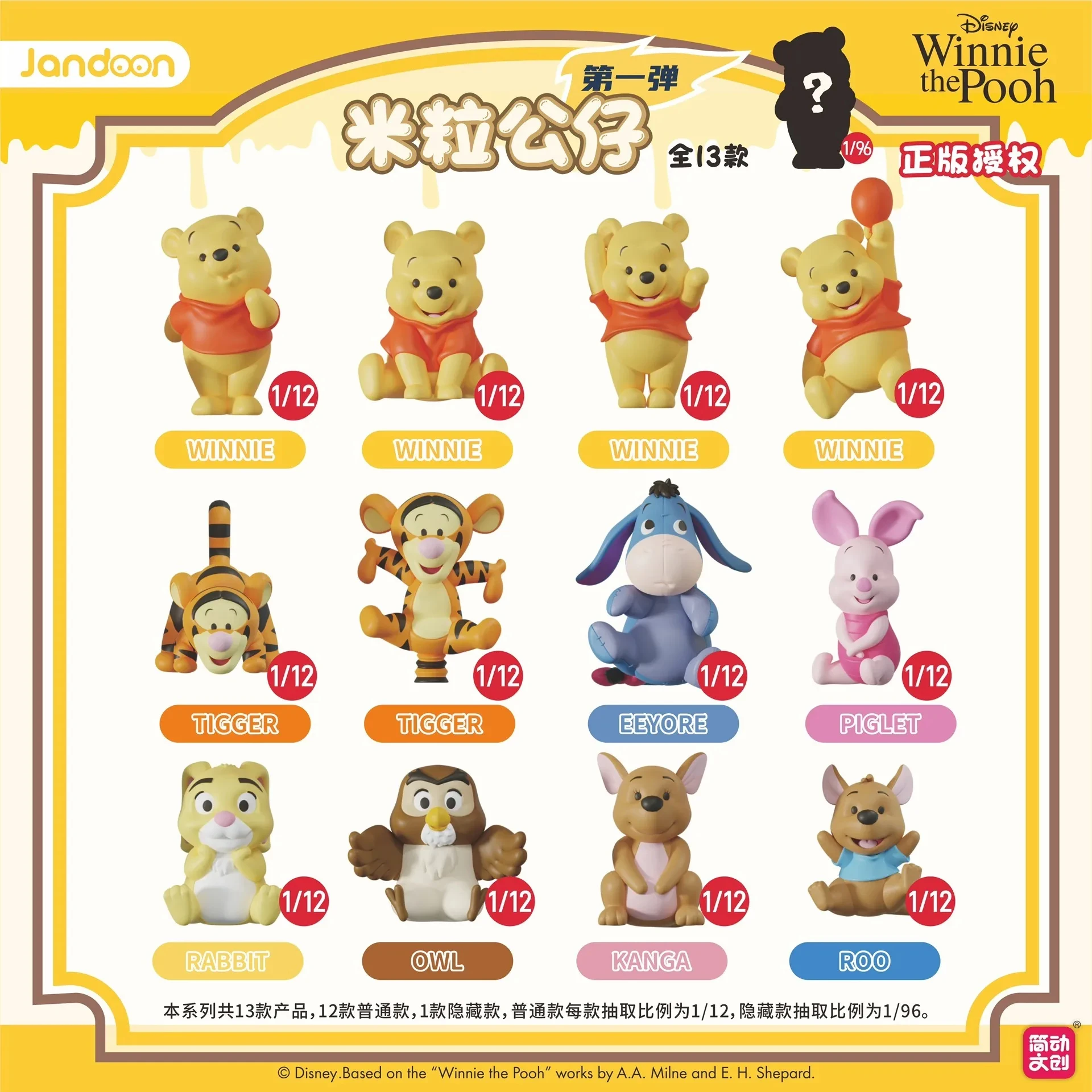 JANDOOM Dinsey عمل الشكل تيجر وبوه Eeyore Piglet البومة شخصيات صغيرة صندوق أعمى لطيف الأرز الحبوب دمية أنيمي نموذج اللعب في الأوراق المالية #4