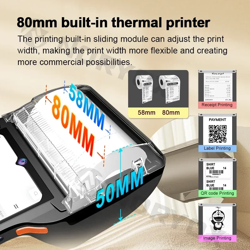 2025 gran oferta 6,5 pulgadas todo en uno Android 14 GMS lector NFC impresora térmica Noryox NB55 NB65 Terminal Pos móvil con impresión de 80mm