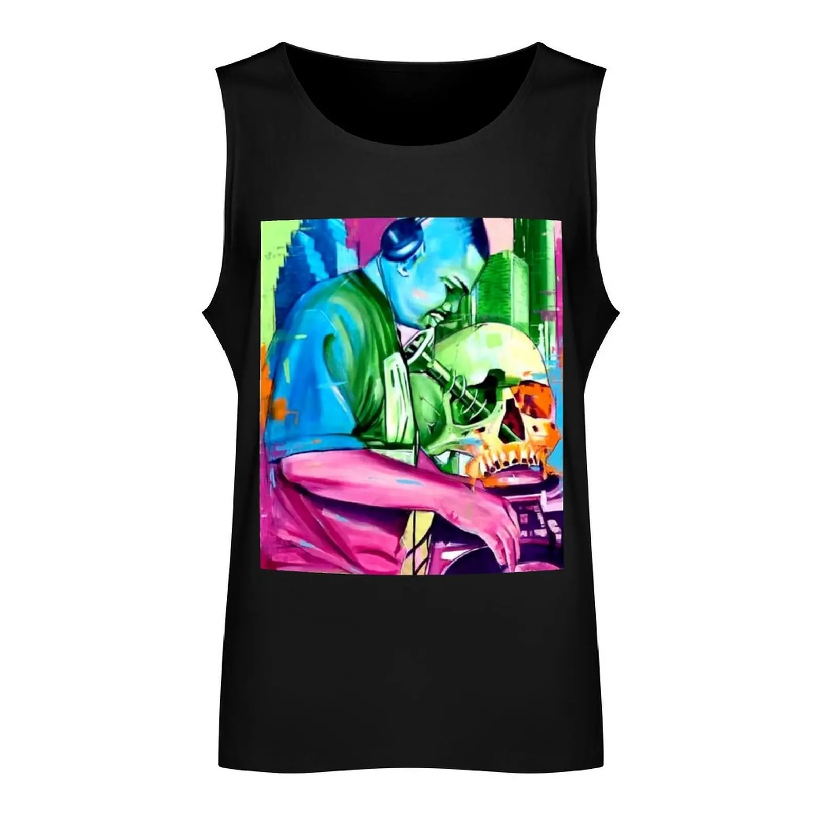 DJ SCREW - Water Painting Tank Top gym top Men's clothing Men's summer t-shirt