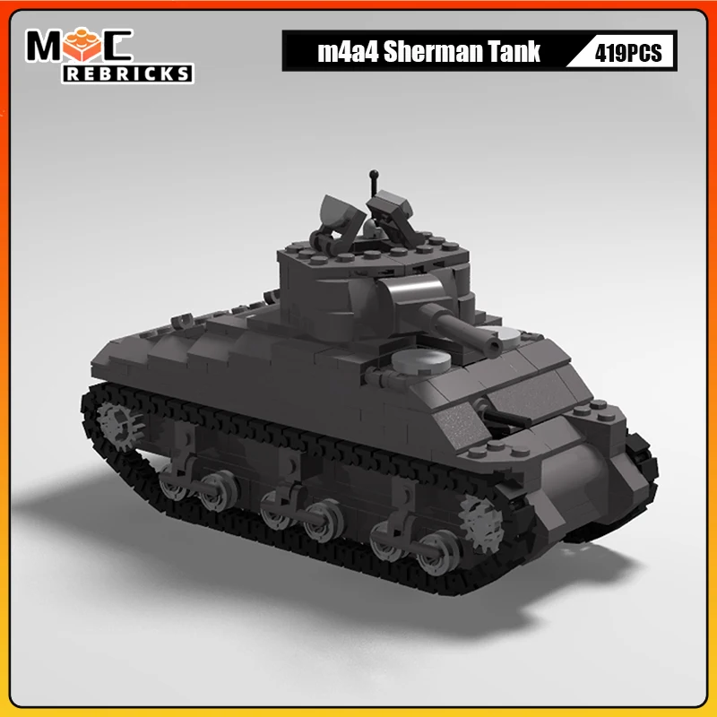 MOC اللبنات العسكرية سلسلة M4a4 M4A3 شيرمان متوسطة مارمون هيرينجتون CTLS دبابة نموذج الأصالة الطوب اللعب هدية عيد الميلاد #2