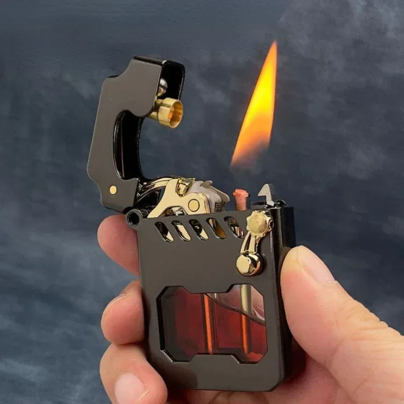 2025 New Zorro Kerosene Lighter Cyber Mecha Transparent Bin Rocker Cool Classic Torrens Tide Men Lighters Wholesale