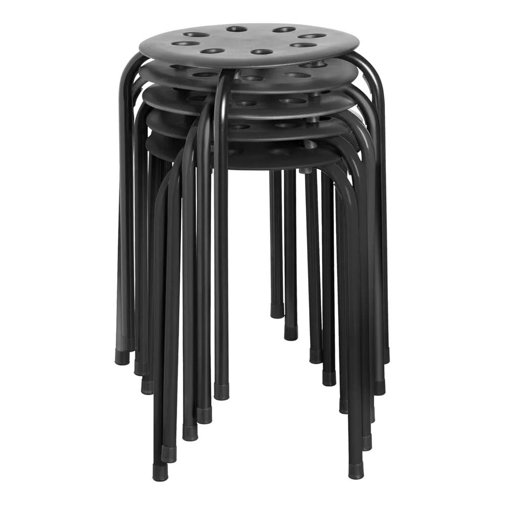 Commercial Furniture Stacking Stools for Kids and Adults, 17.75" Standard Height Portable Nesting Office and Classroom