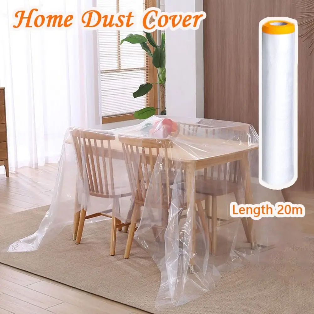 Film de protection anti-poussière en plastique transparent pour meubles, film de masquage étanche, housse anti-poussière pour poulet, salon, 20m