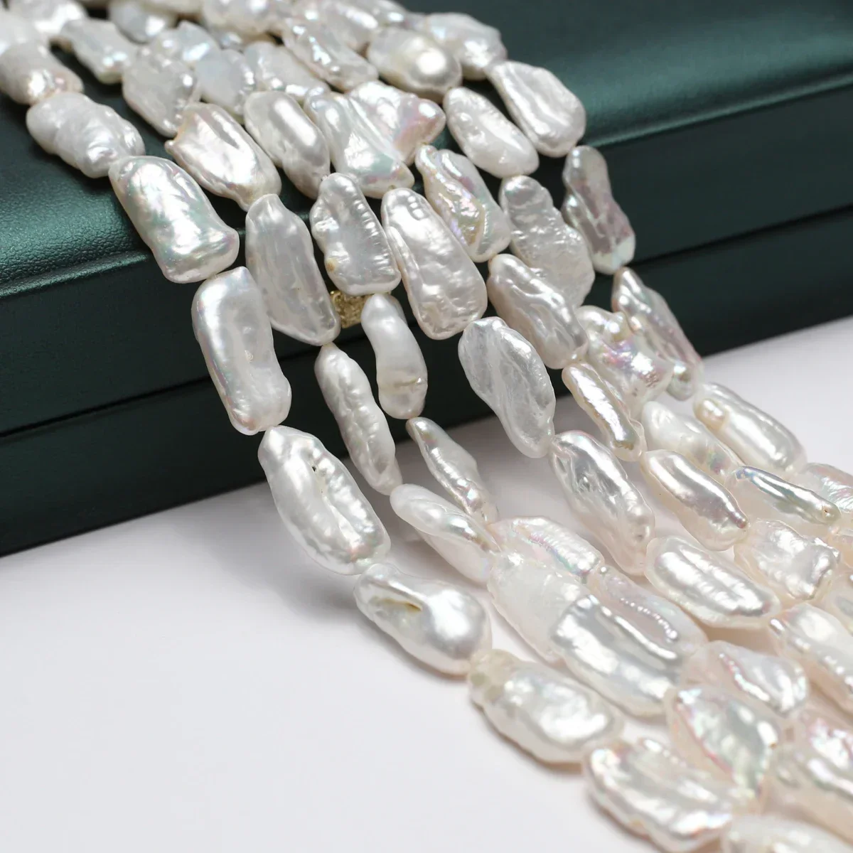 

7x18-8x20mm 4A Iridescent Natural Freshwater Pearl Baroque Pipa Bead Women Gift Jewelry Make DIY Necklace Bracelet Accessories