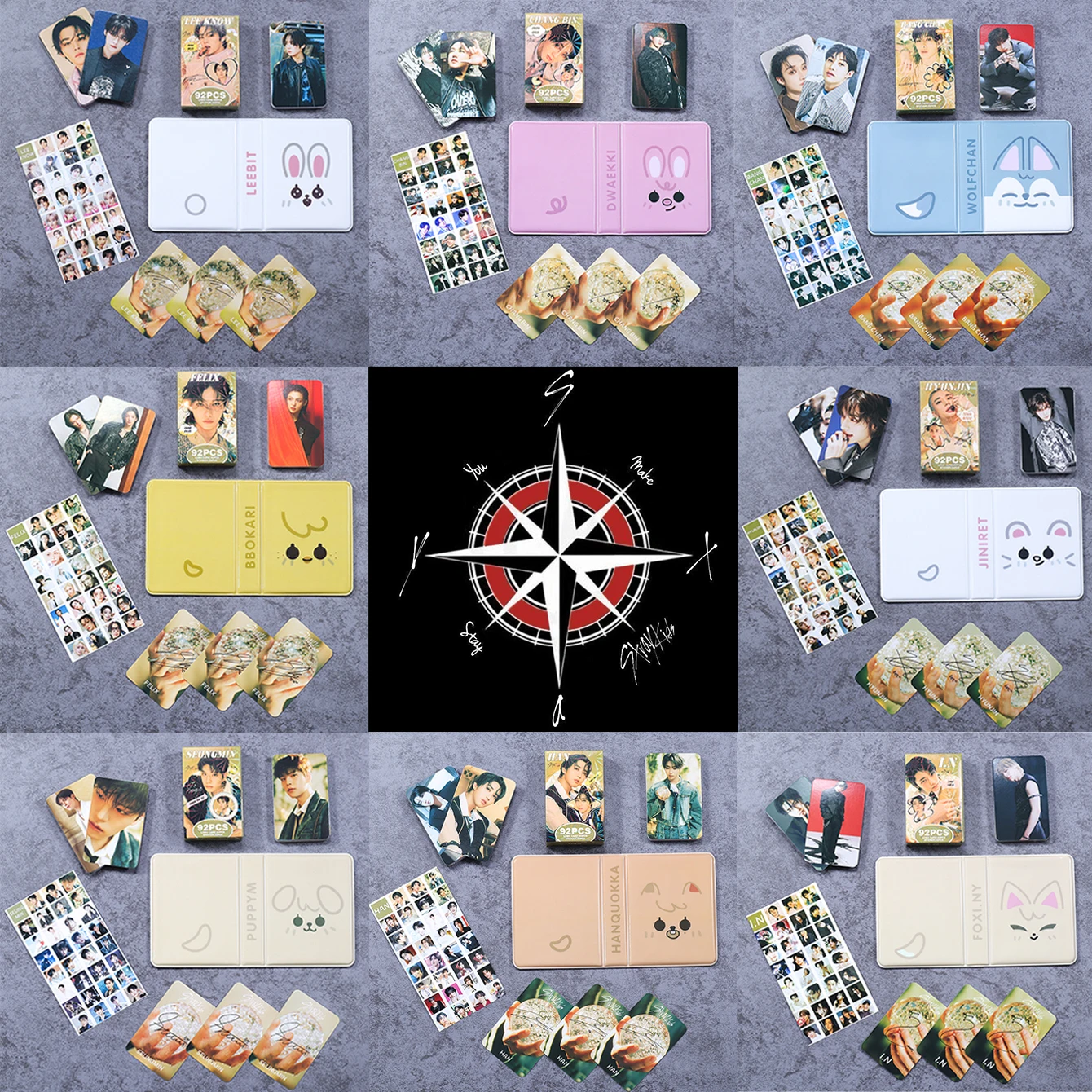 Skz, Straykid, Kpop Fans Merchandise, Celebrity Merchandise Set (Star Card Storage Book+60 Lomo Cards+32 Stickers) Party Supplies, Exquisite Small Gifts, Holiday Gifts