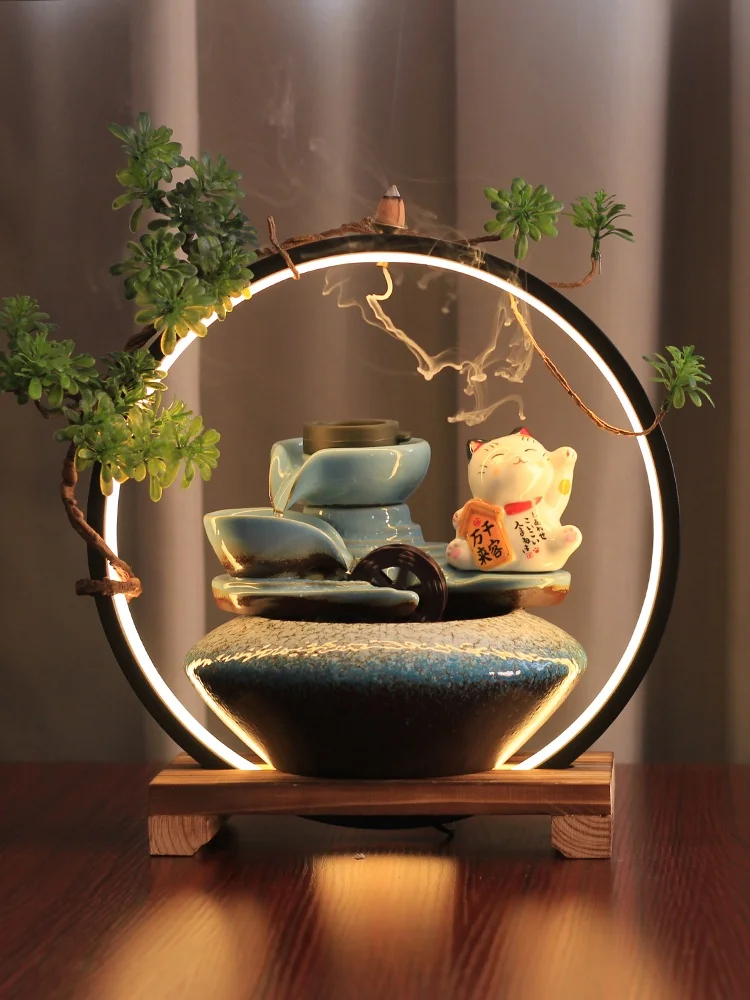 

Новый чайный столик в китайском стиле, фигурка для привлечения богатства, подарок на открытие, офисный мини-аквариум, декор для гостиной в стиле дзен