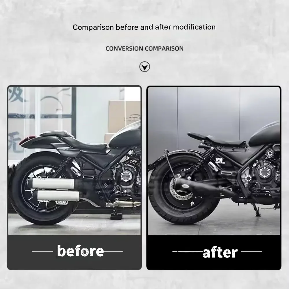 FOR VOGE CU525 Retro Deep Mellow Modified Right-Side Single-Outlet Trap Exhaust Pipe Rear & Middle Section Enhanced Performance