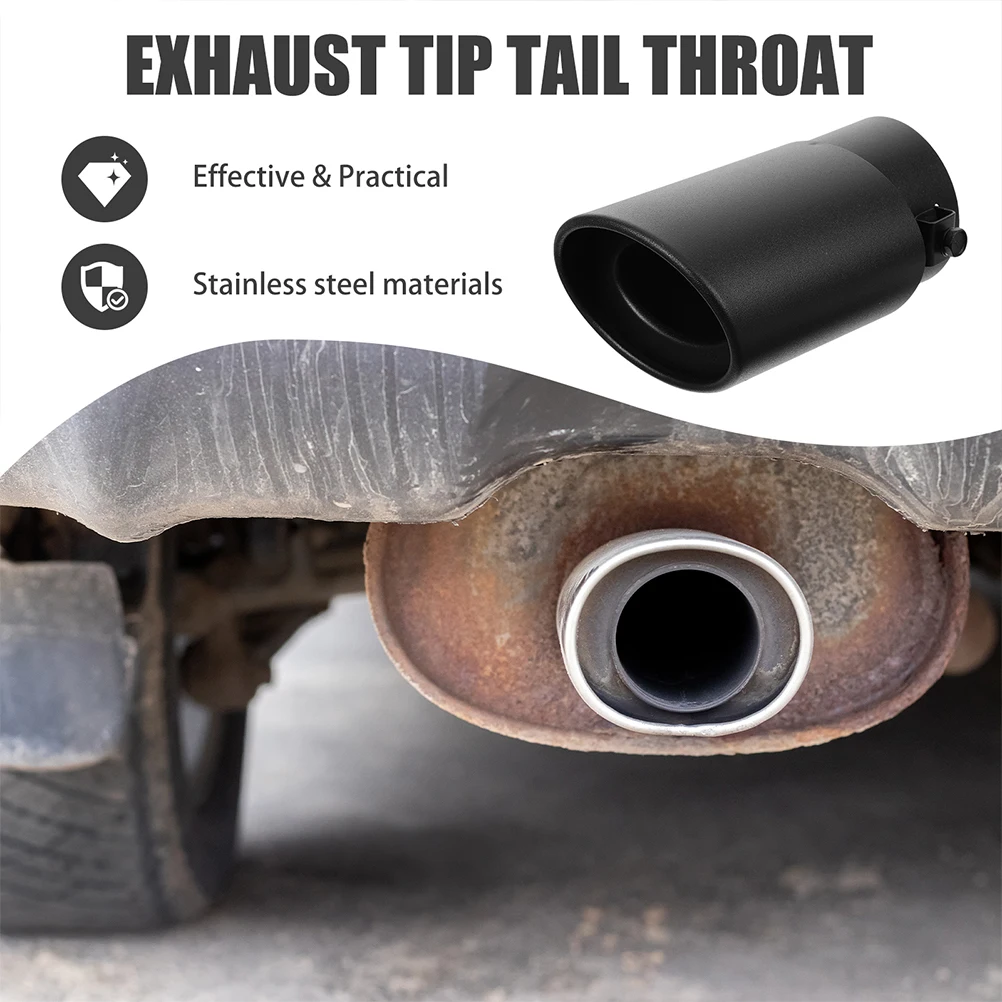

2Pcs Car Exhaust Tips Noise Reduction Stainless Steel Tailpipe Adapter Vehicle Exterior Accessories for Car Pipes
