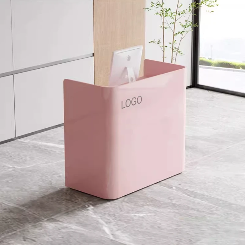 Modern Simple Reception Desk Small Front Shopping Guide Bar Counter Welcome Checkout Store Company Information Ofis Masaları