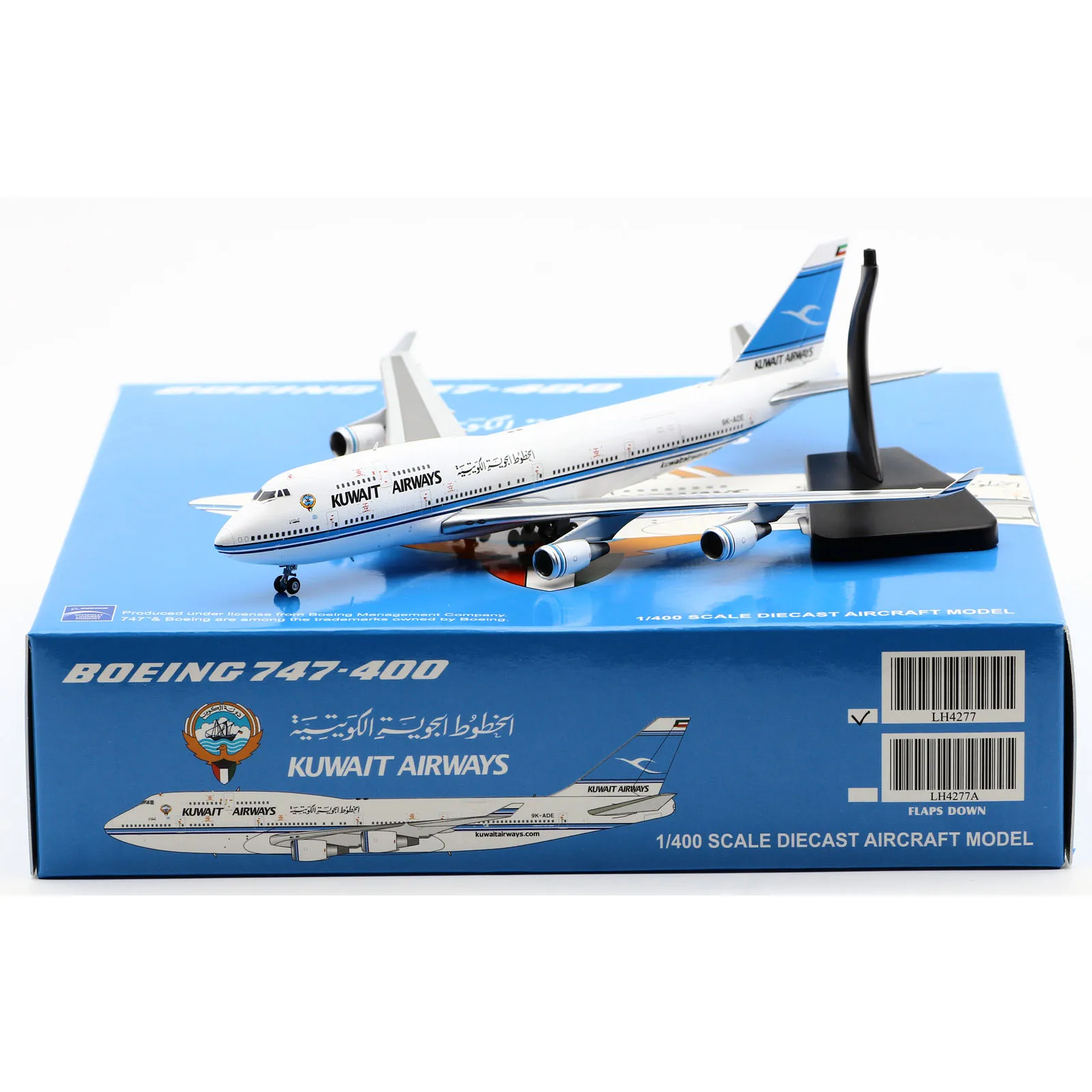 

LH4277 Alloy Collectible Plane Gift JC Wings 1:400 Kuwait Airways Boeing B747-400(M) Diecast Aircraft Model 9K-ADE With Stand