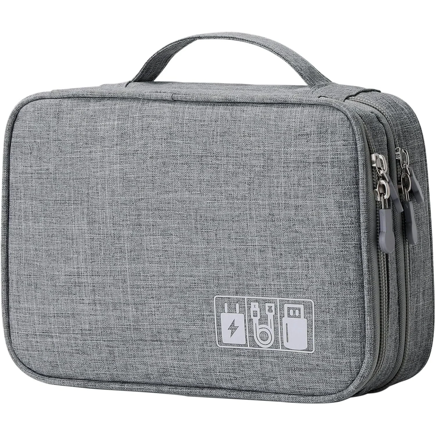 

Двухслойная сумка-органайзер для кабелей, чехол для электронных аксессуаров для зарядных устройств, шнуров, внешних аккумуляторов, USB-накопителей, хранение техники