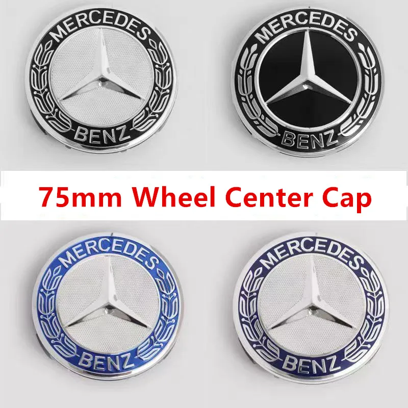 

4PCS 75MM Car Wheel Center Logo Hub Cap For Mercedes Benz W204 W211 W205 W213 W203 C218 A207 C117 CLA CLS E Class accessories