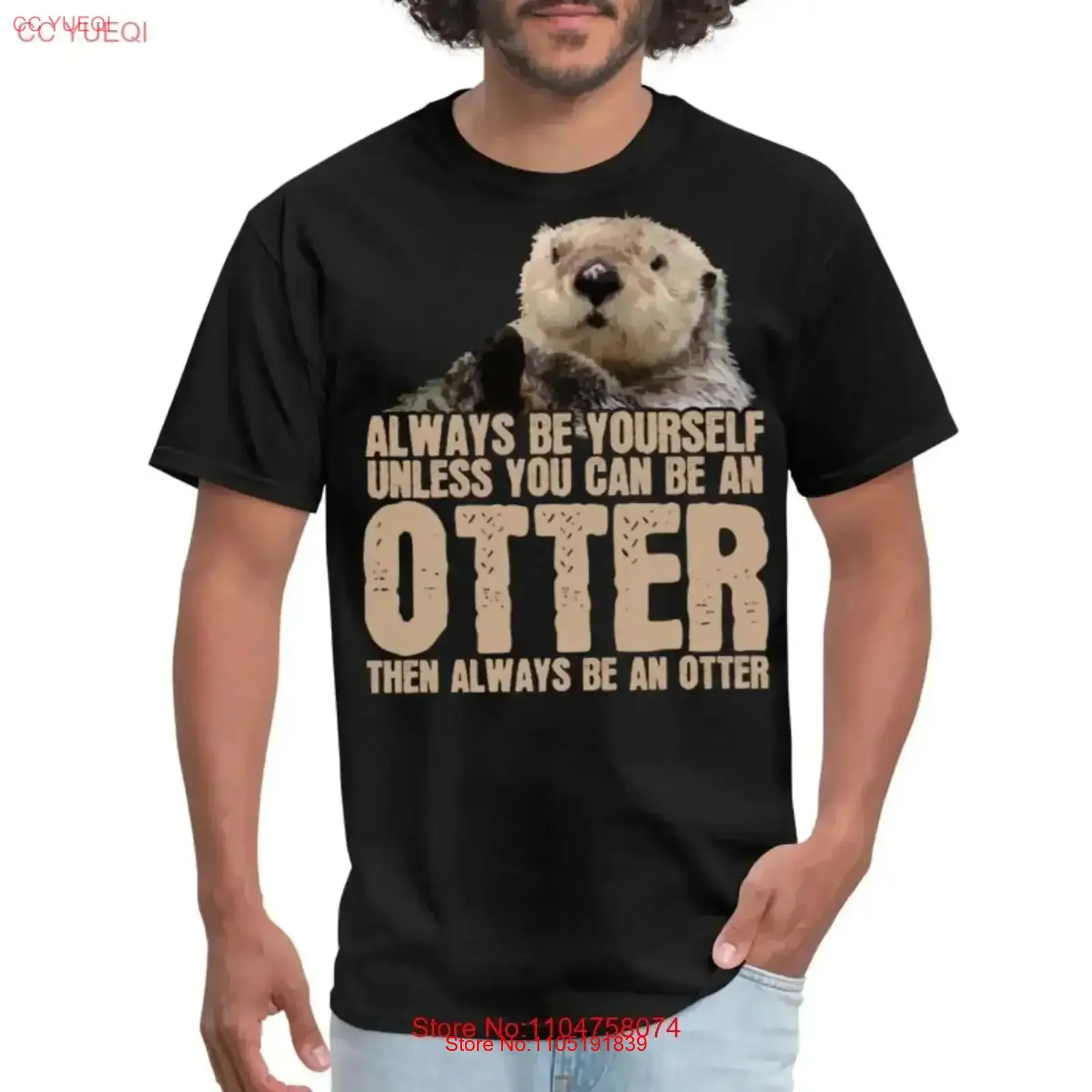 Always Be Yourself An Otter Funny Sea Quote Men's T Shirt vintage Washed streetwear Casual Stylish Top For Everyday Wear homme