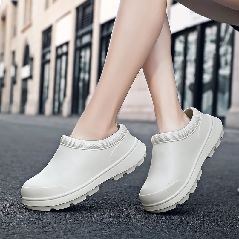 Women\'s Anti Slip Water Shoes Large EVA Chef Nurse Work Shoes Elegant Platform Sandals Garden Beach Waterproof Kitchen Shoes