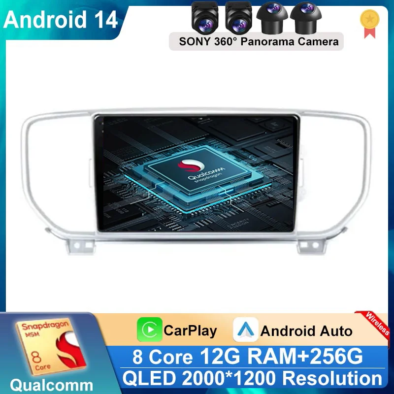 

Android 14 Car Radio for KIA Sportage 4 QL 2018-2022 Multimedia Player GPS Navigation 2 Din Wireless Carplay Auto Head Unit DVD