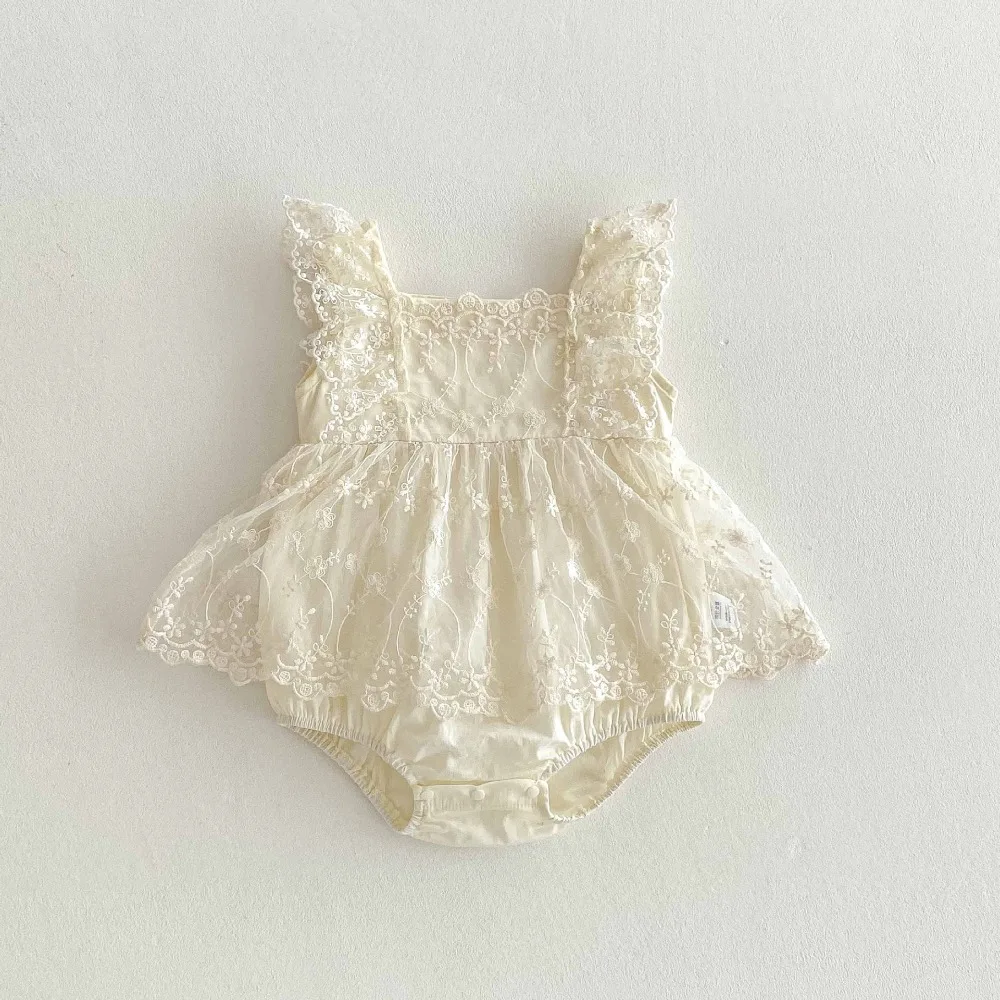 Princess Baby Girl Dress Romper 0-2Years Cute Newborn Sleeveless Lace Skirted Bodysuit Outfits Birthday Party Sunsuit Clothes