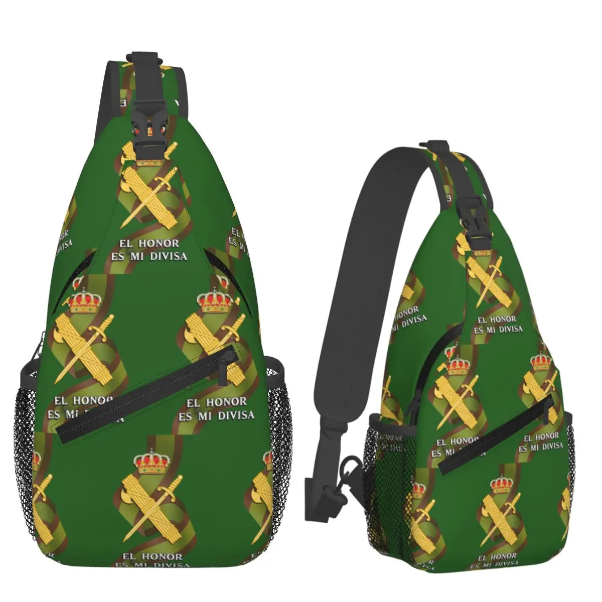 

Нагрудная сумка с флагом Испании, испанская гвардия, мужской рюкзак через плечо, нагрудная сумка, дорожный походный рюкзак, сумка на плечо