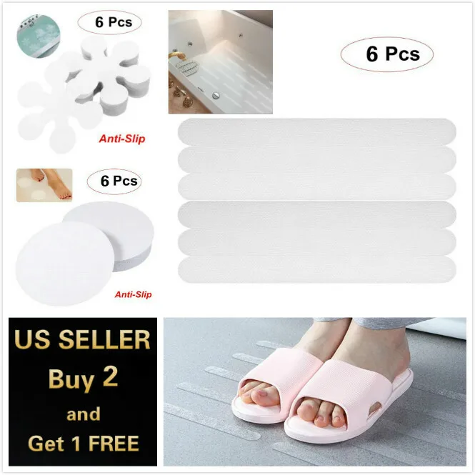 

6 Pcs Anti Slip Grip Strips Non-Slip Safety Flooring Bath Tub Shower Stickers