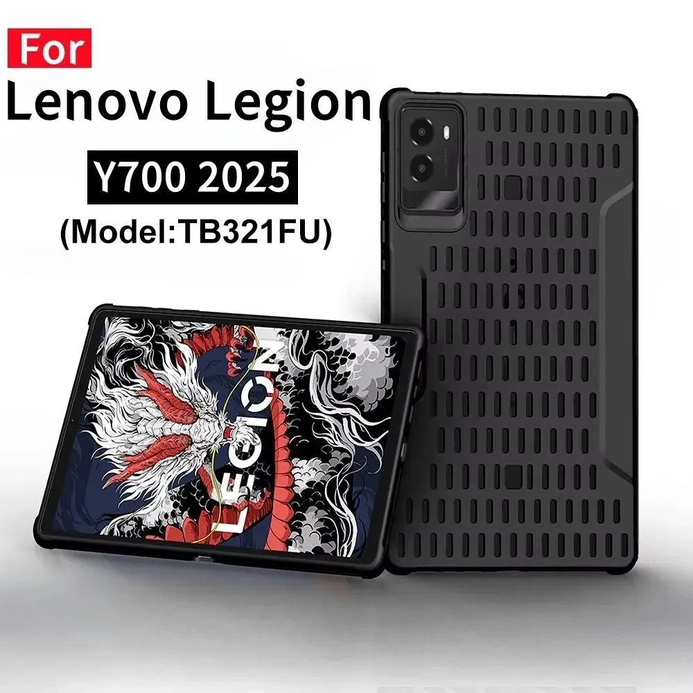 

Heat Dissipation Tablet Case For Lenovo Legion Y700 3rd Gen 2025 8.8 Inch TB-321FU Airbag Soft Shell Anti-fall TPU Back Cover