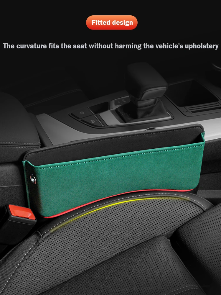 Wildleder Auto Sitz Seite Lagerung Tasche Für Auto Sitz Lücke Füllstoff Organizer Box Leder Auto Spalt Verstauen Ordentlich Innen Teile – Detail 4