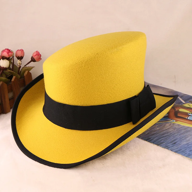 

Royal hat high tube slanted brim fedora gentleman hat magic show hat men's top hat women's sombrero hombre