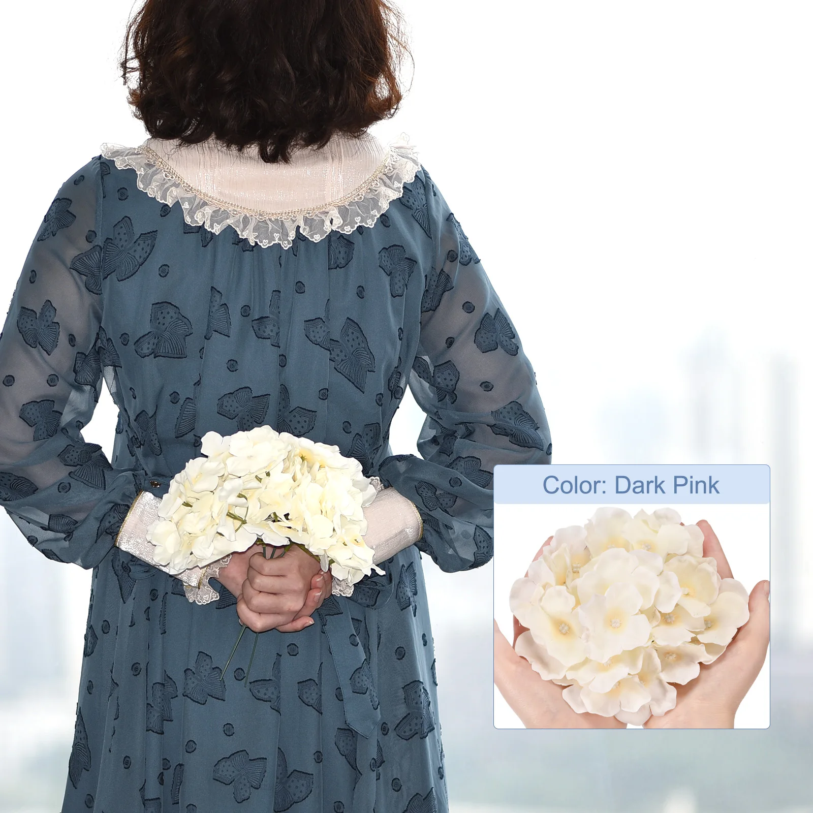 30 مجموعة من زهور الكوبية الاصطناعية الحريرية، رؤوس زهور صناعية مع سيقان، زهور الكوبية الكاملة لقطع مركزية الزفاف #5