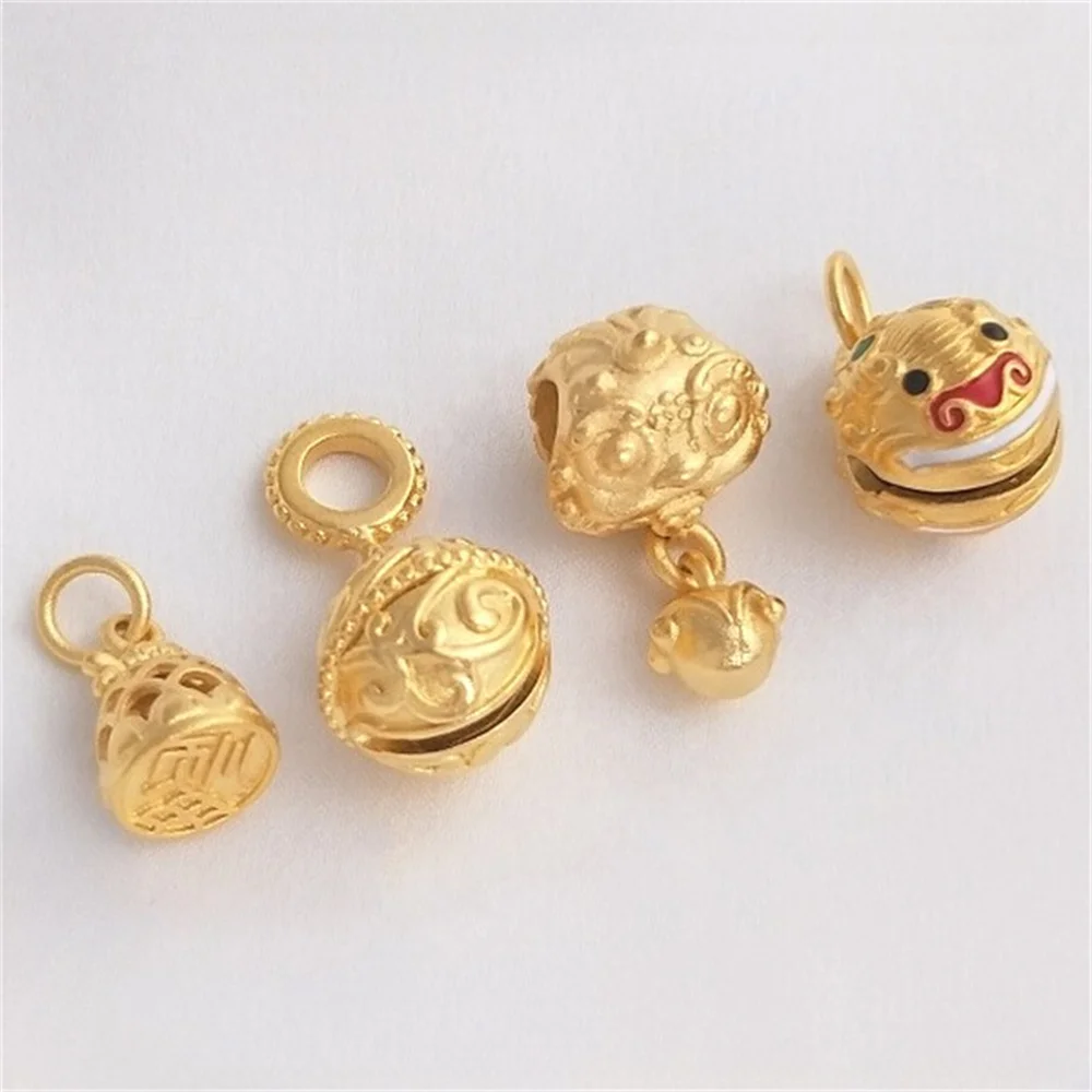 Vietnam's Sha Jin Swallowing Gold Beast Bell Pendant Sounds Awakening Lion Hand Rope Necklace DIY Handmade High Grade Pendant