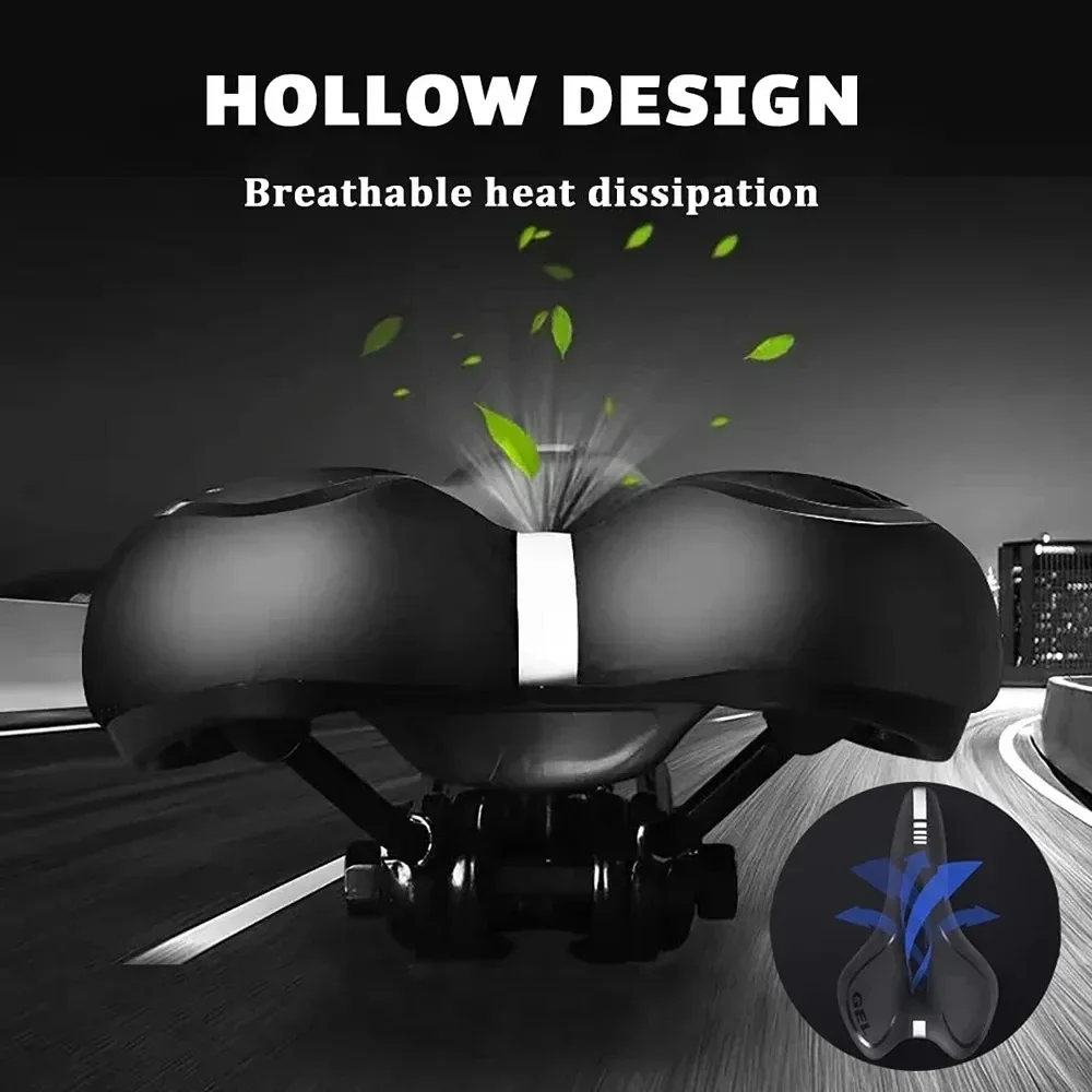 Bike Saddle Silicone Cushion Cycling Seat PU Leather Surface Silica Filled Gel TimeTrial Comfortable Shockproof Bicycle Saddle image 2