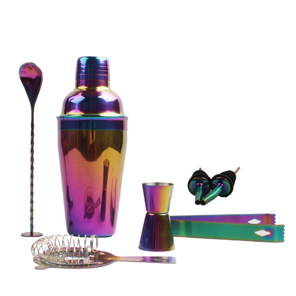 

Professional Bartender Set Drinks Stainless Steel Shaker Simple Silver Pub Accessories