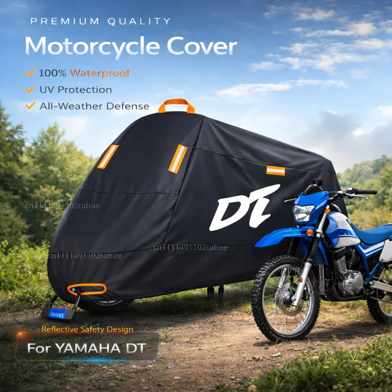 

For YAMAHA DT230 Motorcycle Cover Waterproof Thickened Polyester Tarpaulin UV Protective Outdoor Rain Dust Sun Scooter Cover