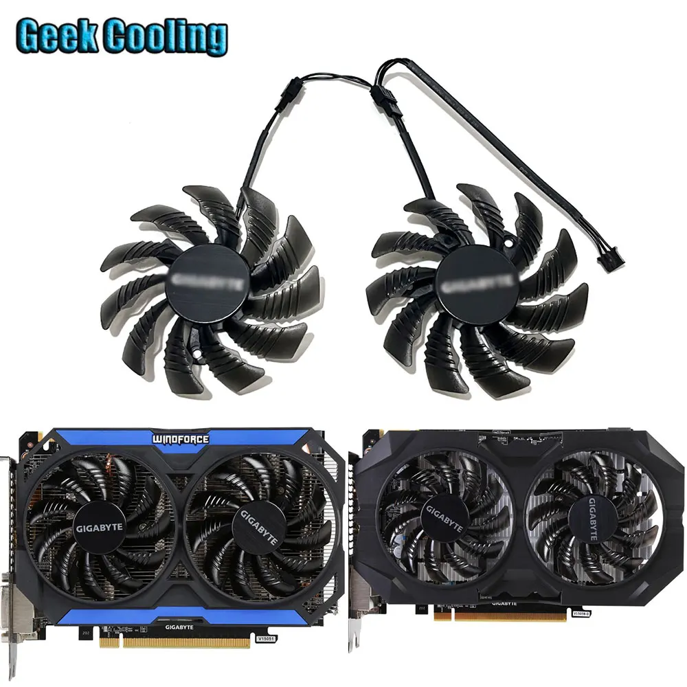 

New original PLD08010S12H T128010SM Video card cooling fan,For GIGABYTE GTX750TI、GTX 970、GTX 960、GTX 950 WINDFORCE 2X Video card