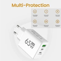 GaN Charge rapide 65W USB Type C chargeur EU KR PD 3.0 Charge rapide mur pour adaptateur de téléphone pour iPhone 15 Xiaomi Huawei Samsung 5