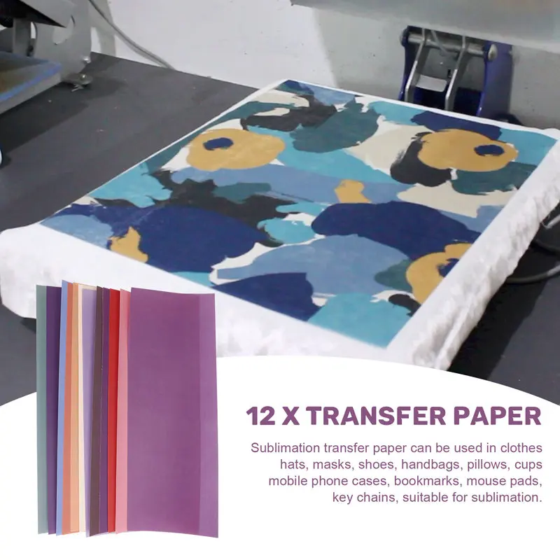 Top-12 Pcs 12X4.5Inch Solid Color Sublimation Transfer Sheets For Tumbler T-Shirts Mugs DIY Sublimation Transfer Paper