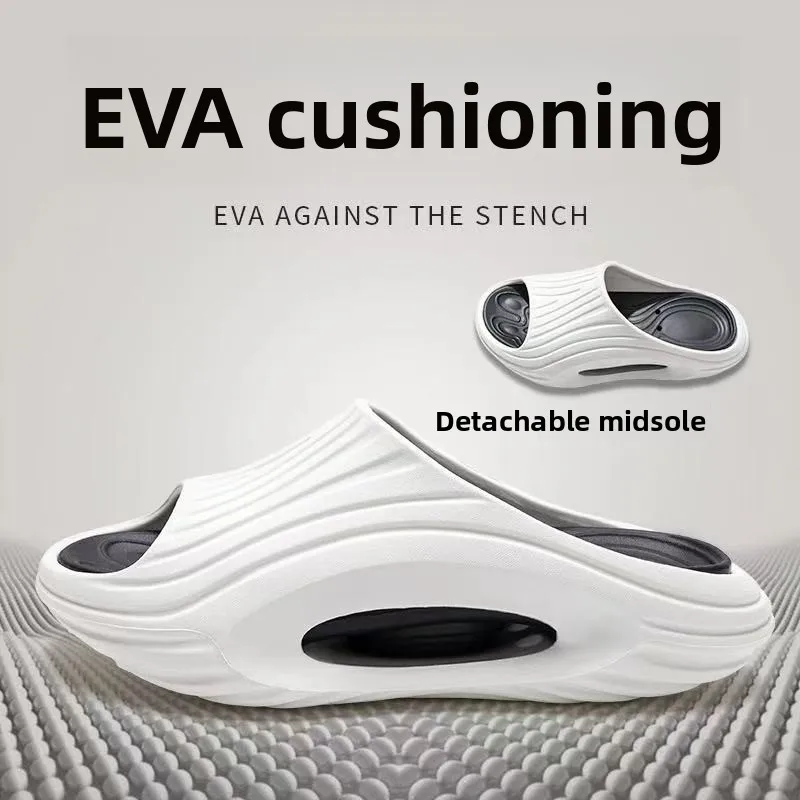 

2025 New Sport Slippers Men's Summer Outdoor Wear Anti-slip Air Cushion EVA Material Running Unisex Flat Heel Color Block
