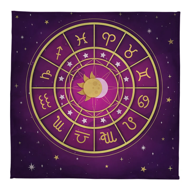 Sun Moon Star Constellations Tarot Tablecloth Celtic Sacred Geometry Altar Cloth Pagan Witchcraft Astrology Oracle Cards Pads