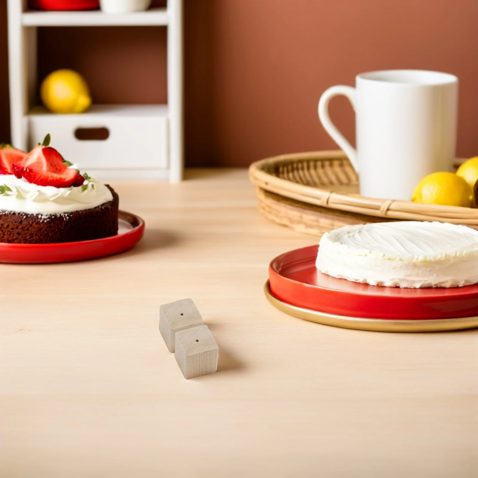 

8Pcs Wood Baking Flower Nail Stand Carved Display Base 1.45in Cake Decorating Nail Holder Stand Efficient Organizing Tools