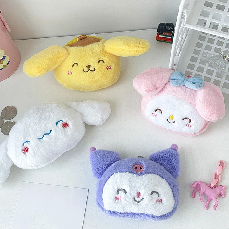 Sanrio-Llavero de peluche para niños, Pochacco Kuromi, muñeco Cinnamonroll, melodía, mochila colgante, juguetes de peluche, regalos