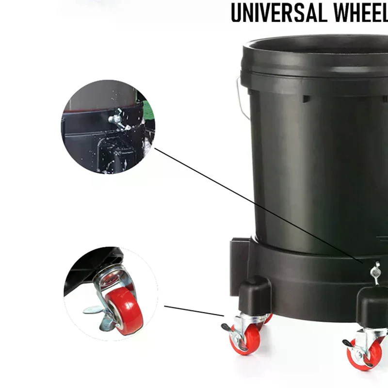 Rolling Bucket Dolly 360° Swivel Bucket Roller Removable Truck With Wheels Storage Tray Heavy Duty Car Wash Tools Accessories