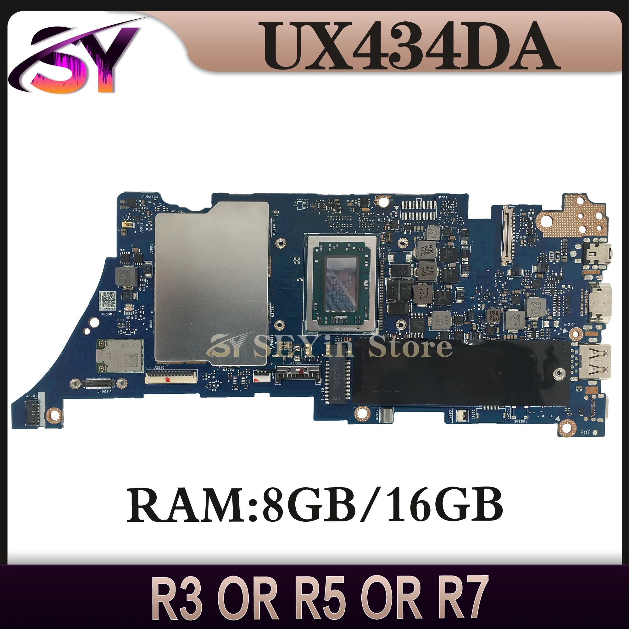 

Notebook Motherboard UX434D UX434DA UM433 UM433DA Laptop Mainboard R3-3200U R5-3500U R7-3700U 8GB/16GB-RAM K