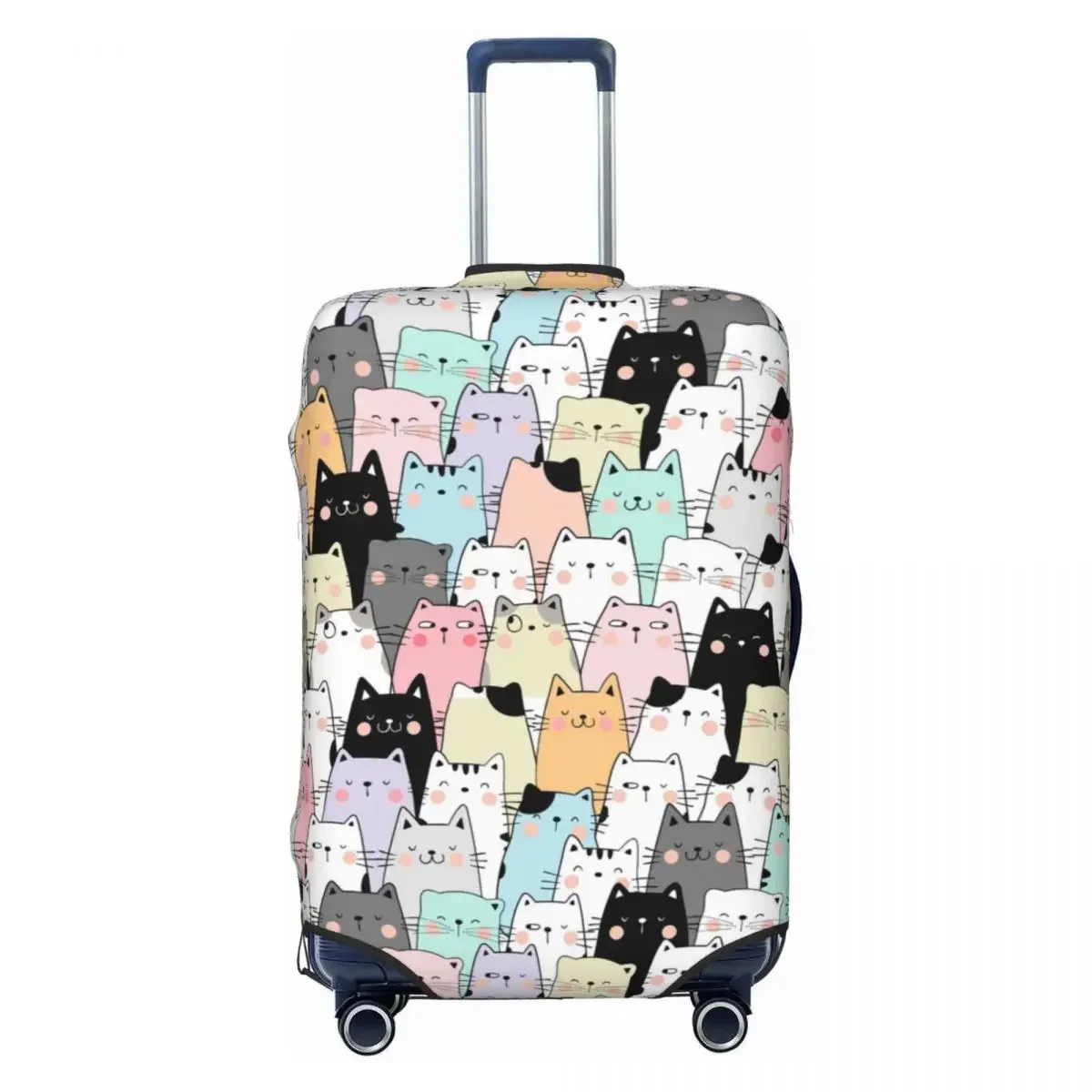 

Custom Colorful Cartoon Kitten Cat Luggage Cover Elastic Travel Suitcase Protective Covers Fits 18-32 Inch