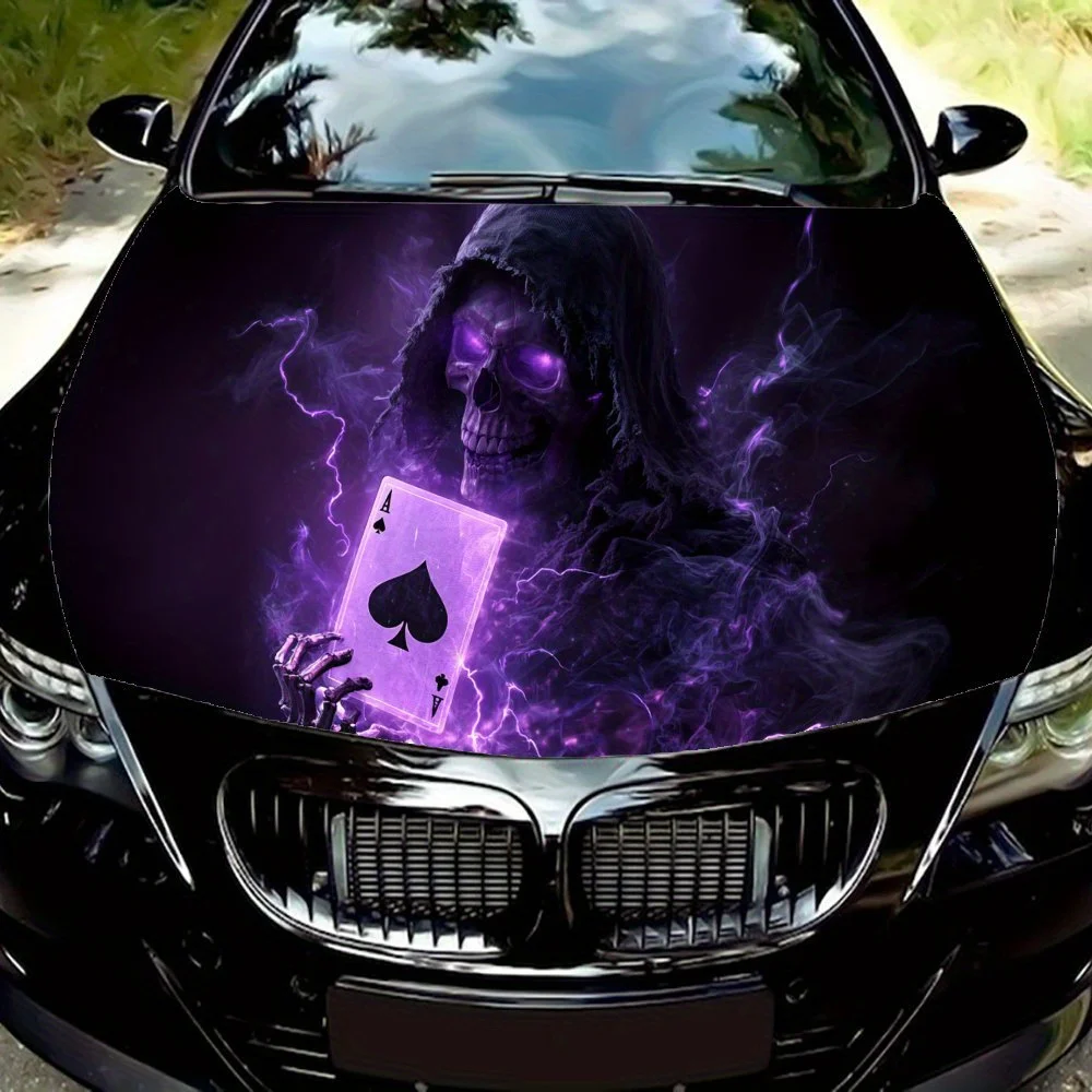 

Poker Reaper car hood stickers, waterproof self-adhesive, scratch resistant, easy to stick, durable car PVC stickers, car decora