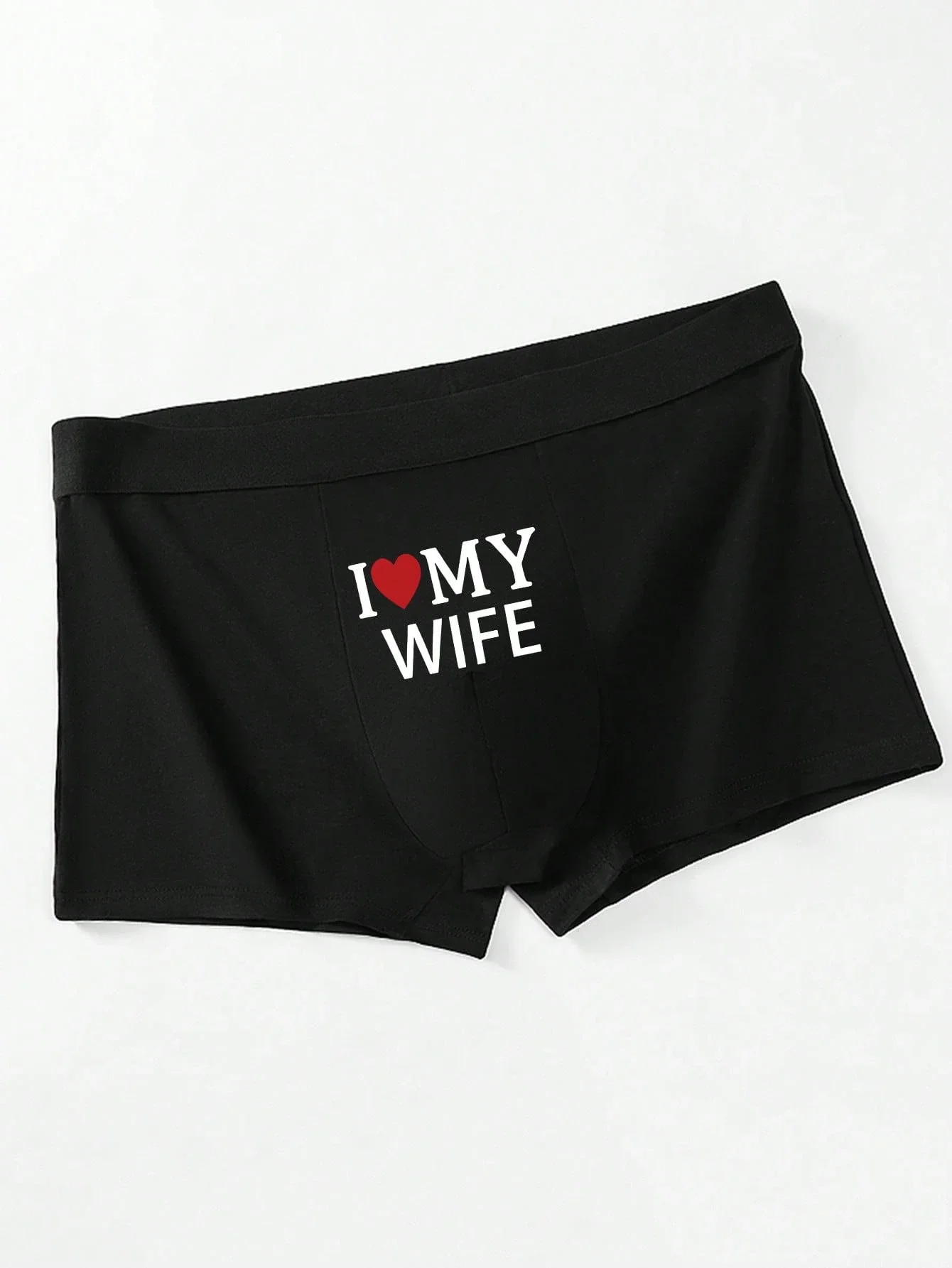 

2pcs Men's Boxer Briefs I Love My Wife & Property Of My Wife Funny Romantic Print Soft Stretchy Underwear