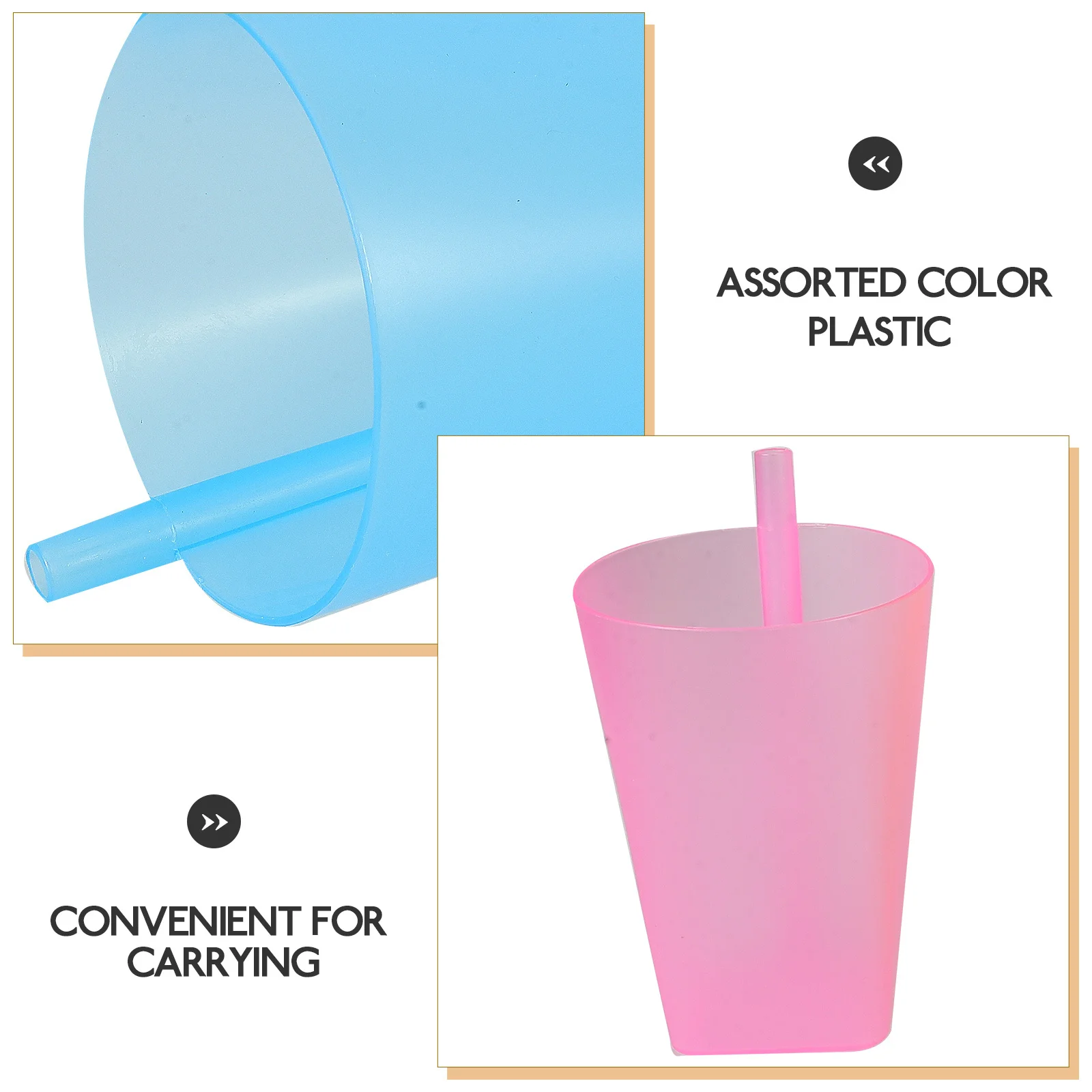 

6pcs Kids Sippy Cups Candy Color Reusable Straw Drinking Cups For Children Built-In Straw Water Cup For Toddlers
