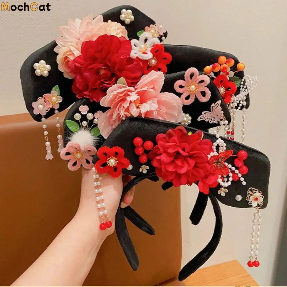 

Flower Chinese Style Headwear Bow Tassel Ancient Style Headband Chinese Antique Headdress Face Wash Hair Band Hanfu Hair Clip